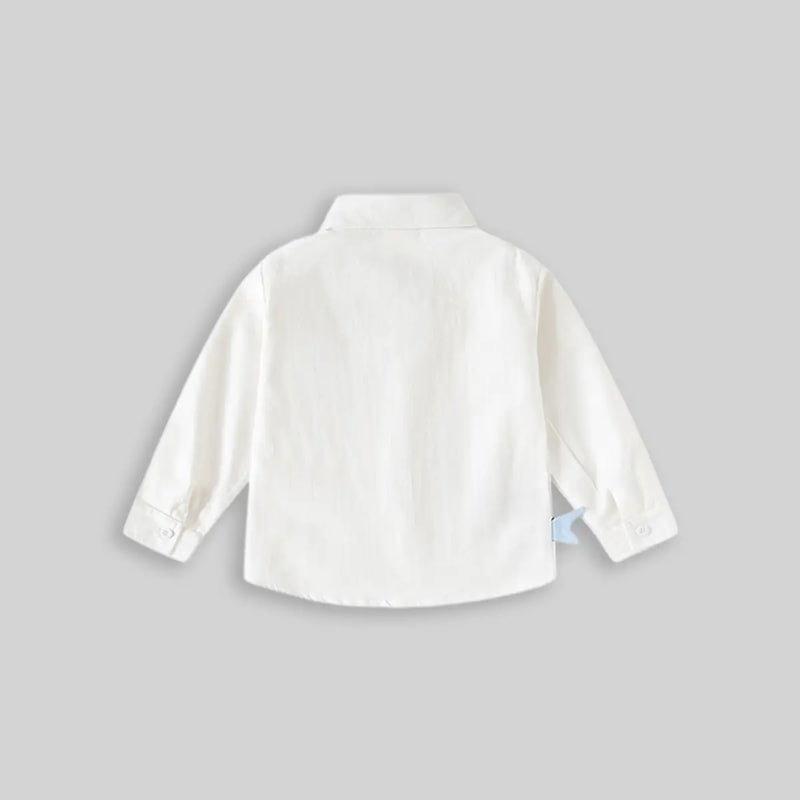 Boys White Shark Graphic Long Sleeve Shirt Shirts