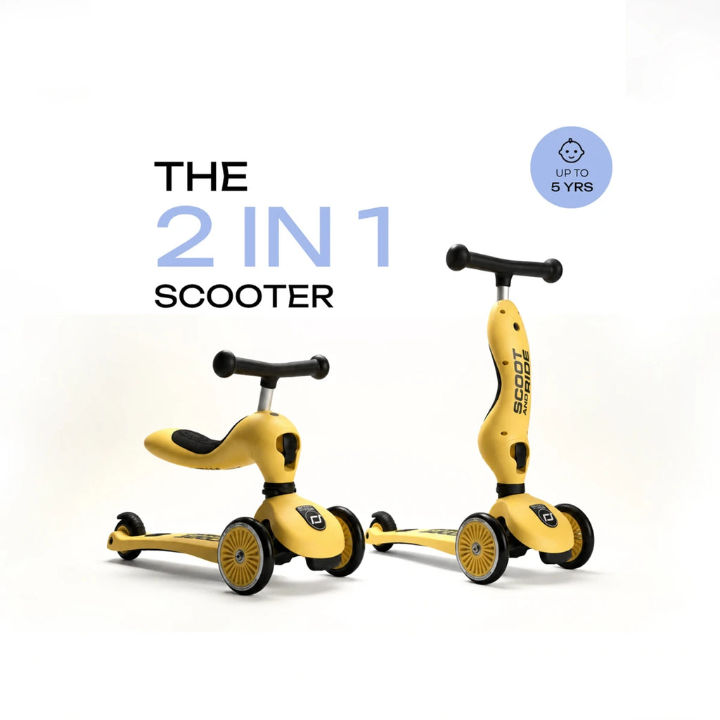 Scoot & Ride-2-in-1 Sit & Ride Kids Scooter with Adjustable Seat, Lemon, Ages 1-5 Years Trending Accessories Surprise Shade Onesize