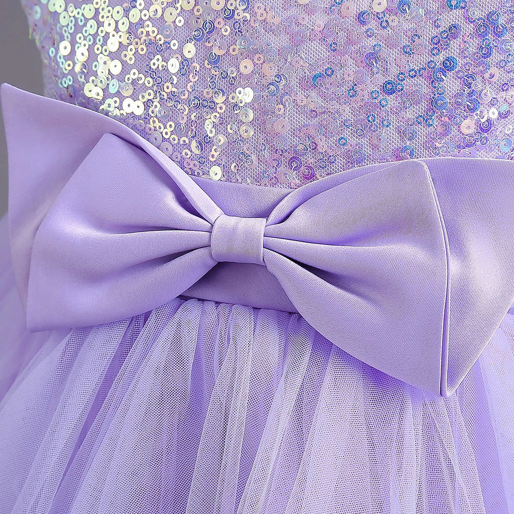 Girls Purple Sequin Embellished Tutu Party Wear Dress Party Dresses