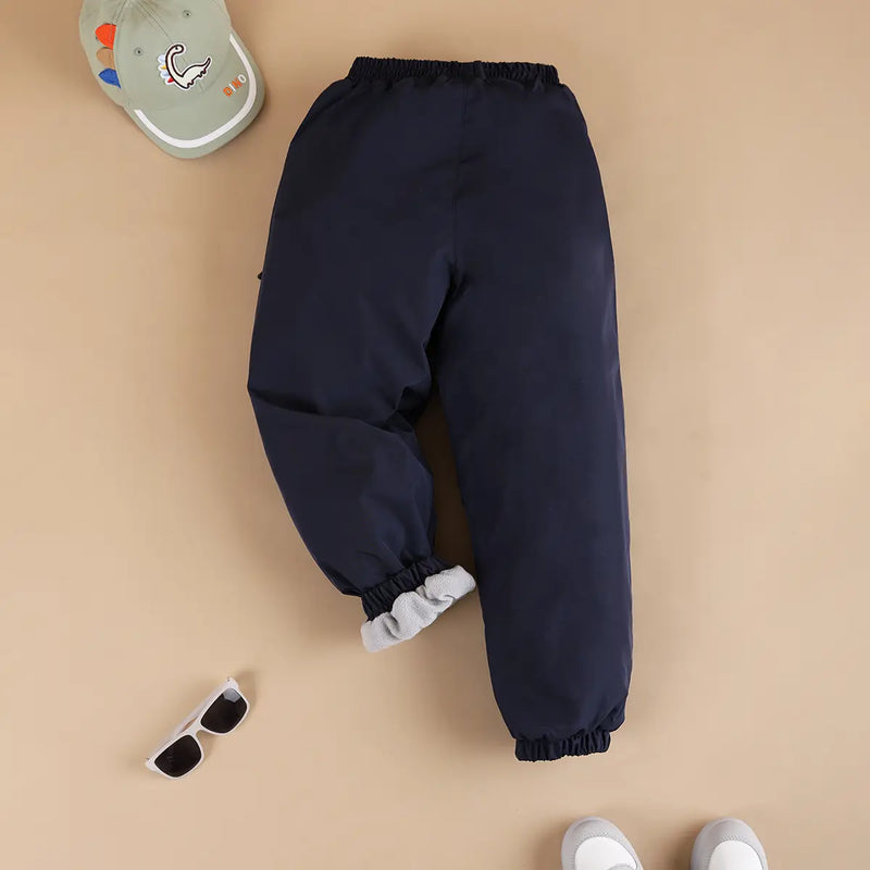 Boys Navy Blue Solid Jogger Trackpants & Joggers