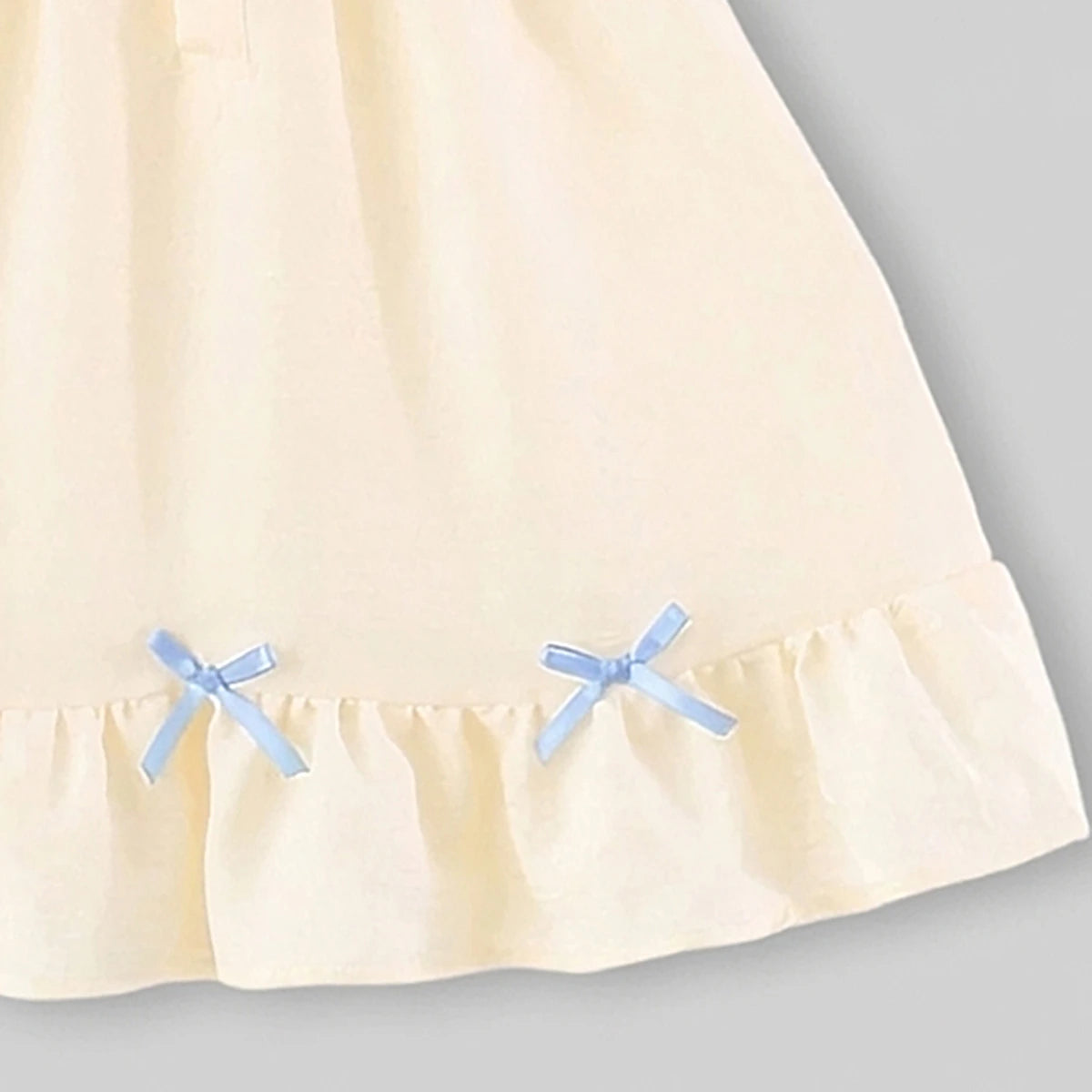 Girls Apricot Embroidered Peter Pan Collar A-Line Dress Casual Dresses