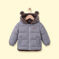 Boys Grey Bear Ear On Hood Zip-up Puffer Jacket Coats & Jackets Grey 1-2 Y
