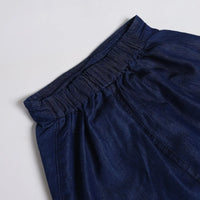 Girls Dark Blue Polka Dot Print Denim Shirt With Skirts Sets 2 pc. Sets
