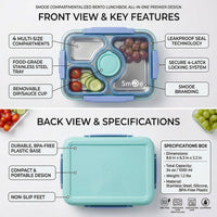 Kids Ocean Blue Multi-Section Leakproof Lunch Box Trending Accessories
