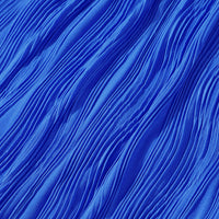 Girls Royal Blue Wave Textured Cold-Shoulder Casual Dress Casual Dresses
