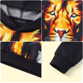 Boys Black Lion Graphic Hooded Sweatshirt Sweatshirts & Hoodies
