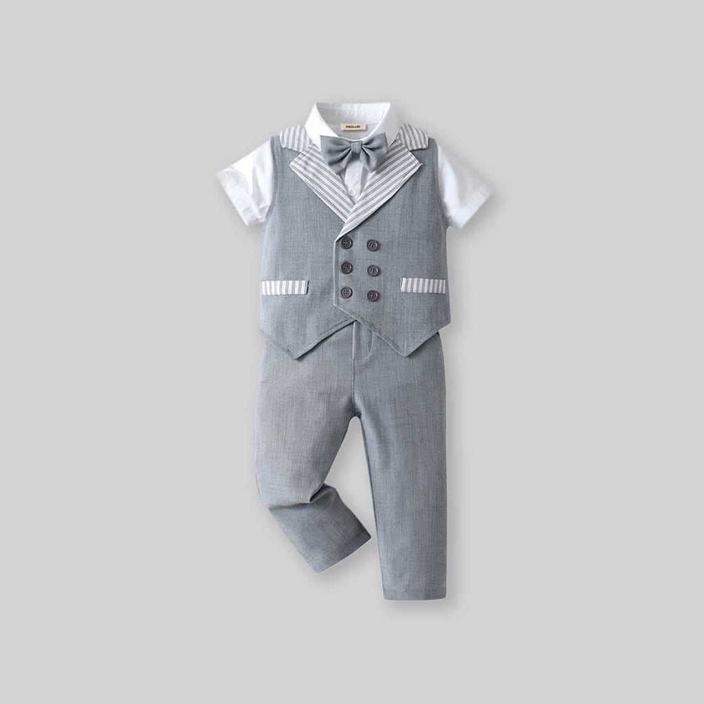 Boys Sleeveless Jacket With Shirt & Trousers Set 3 pc. Sets   
