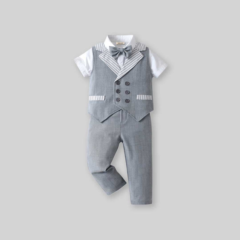 Boys Sleeveless Jacket With Shirt & Trousers Set 3 pc. Sets   
