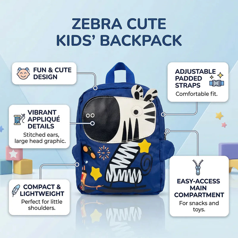 Boys Blue Animal-Theme Cotton School Backpack Trending Accessories