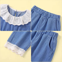 Girls Blue Sleeveless Top with Pants Sets 2 pc. Sets