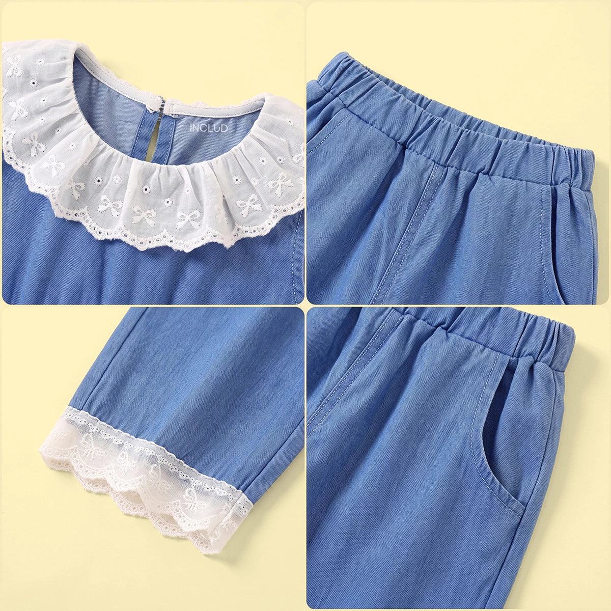 Girls Blue Sleeveless Top with Pants Sets 2 pc. Sets