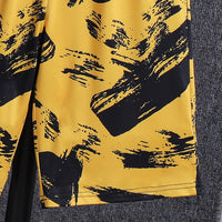 Boys Yellow Abstract Printed T-Shirt With Elasticated Shorts Set 2 pc. Sets