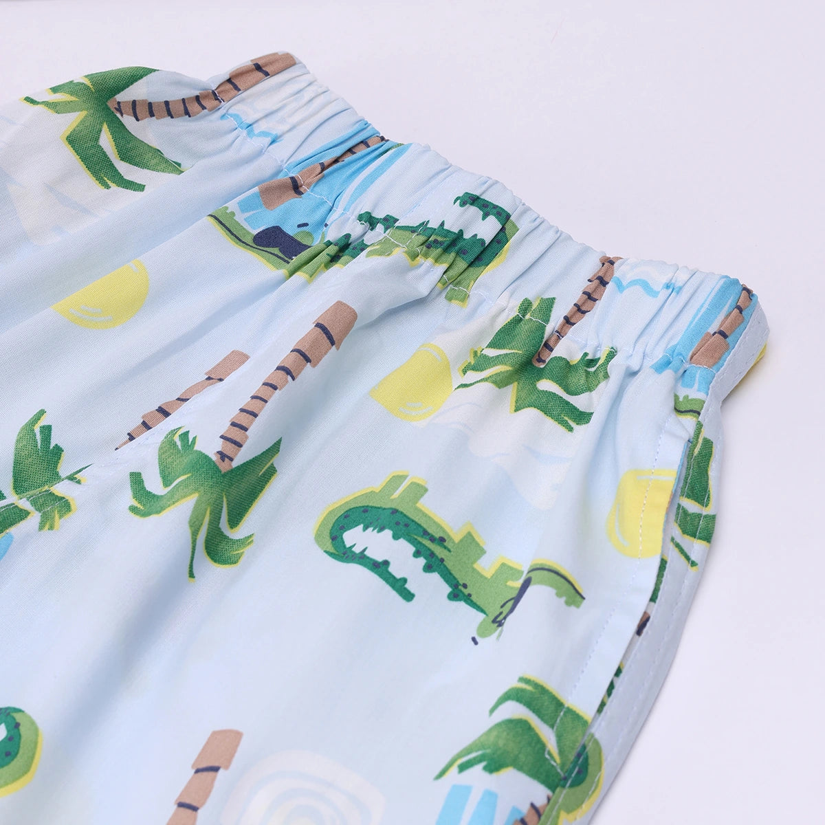 Boys Blue Tropical Print Shirt With Graphic T-Shirt And Elasticated Shorts Sets 3 pc. Sets