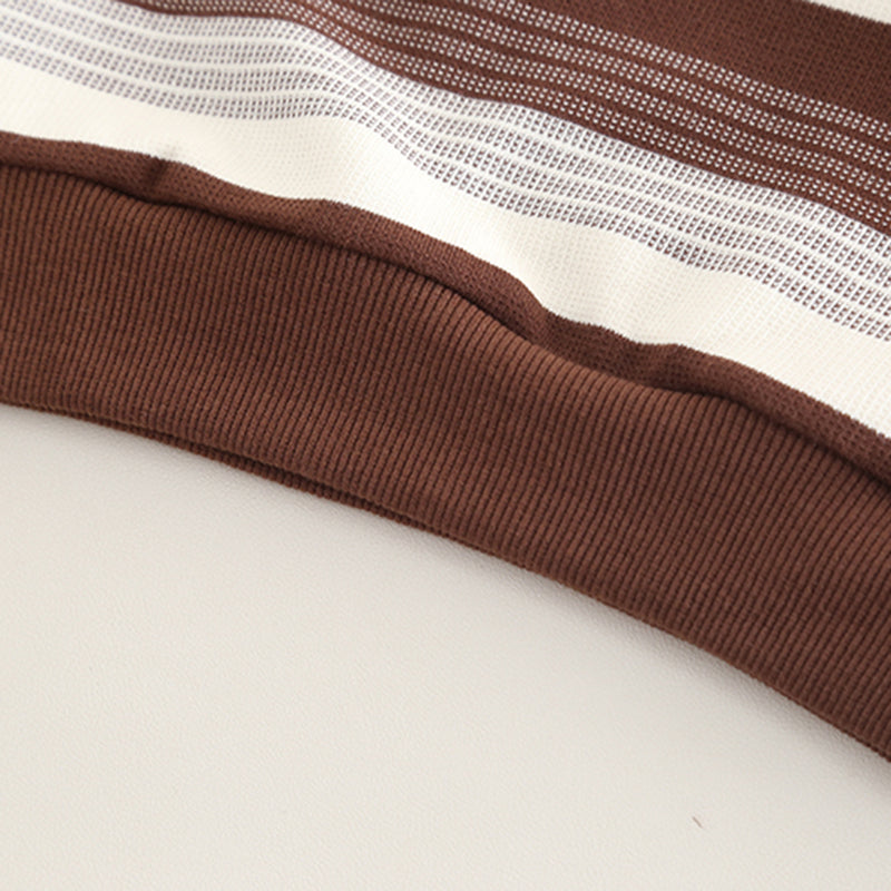 Boys Brown Stripes Polo T-Shirt With Pants set 2 pc. Sets