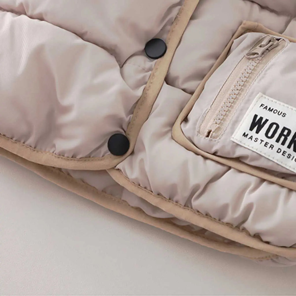 Boys Beige Sleeveless Puffer Jacket Coats & Jackets