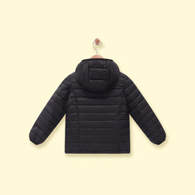 Boys Black Hooded Quilted Puffer Jacket Coats & Jackets