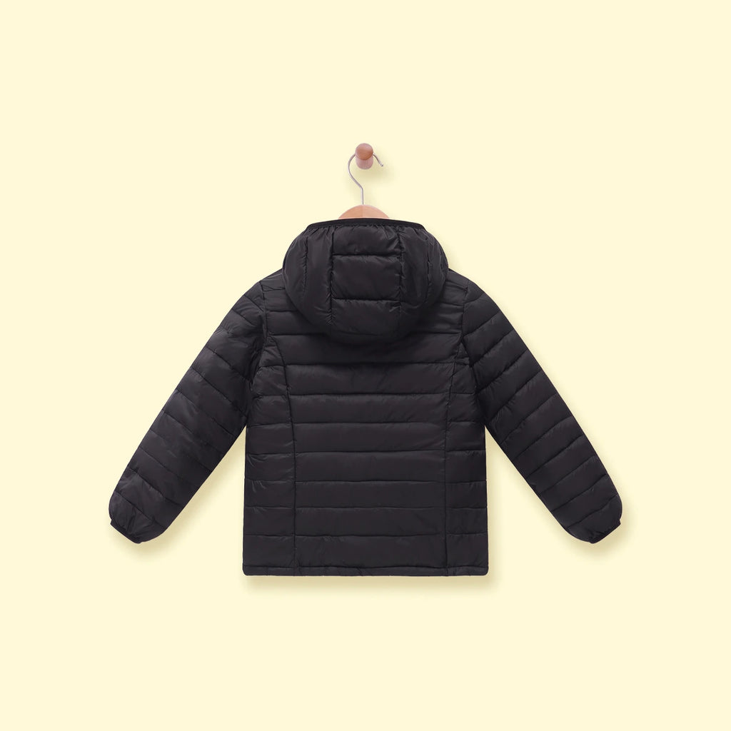 Boys Black Hooded Quilted Puffer Jacket Coats & Jackets
