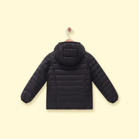 Boys Black Hooded Quilted Puffer Jacket Coats & Jackets