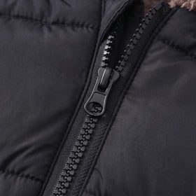 Boys Black Bear Ear On Hood Zip-up Puffer Jacket Coats & Jackets
