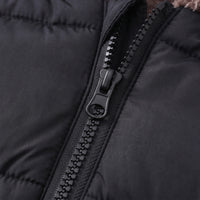 Boys Black Bear Ear On Hood Zip-up Puffer Jacket Coats & Jackets