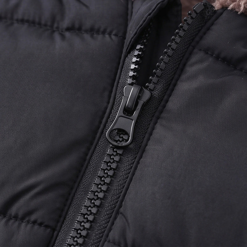 Boys Black Bear Ear On Hood Zip-up Puffer Jacket Coats & Jackets