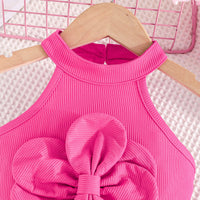Girls Pink Halter Neck Top With Elasticated Short Set 2 pc. Sets