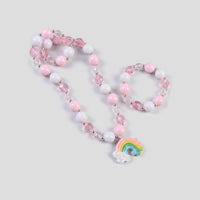 Pack Of 3 Girls Multicolour Rainbow and Mermaid Beaded Necklace & Bracelet Sets Necklace and Bracelet