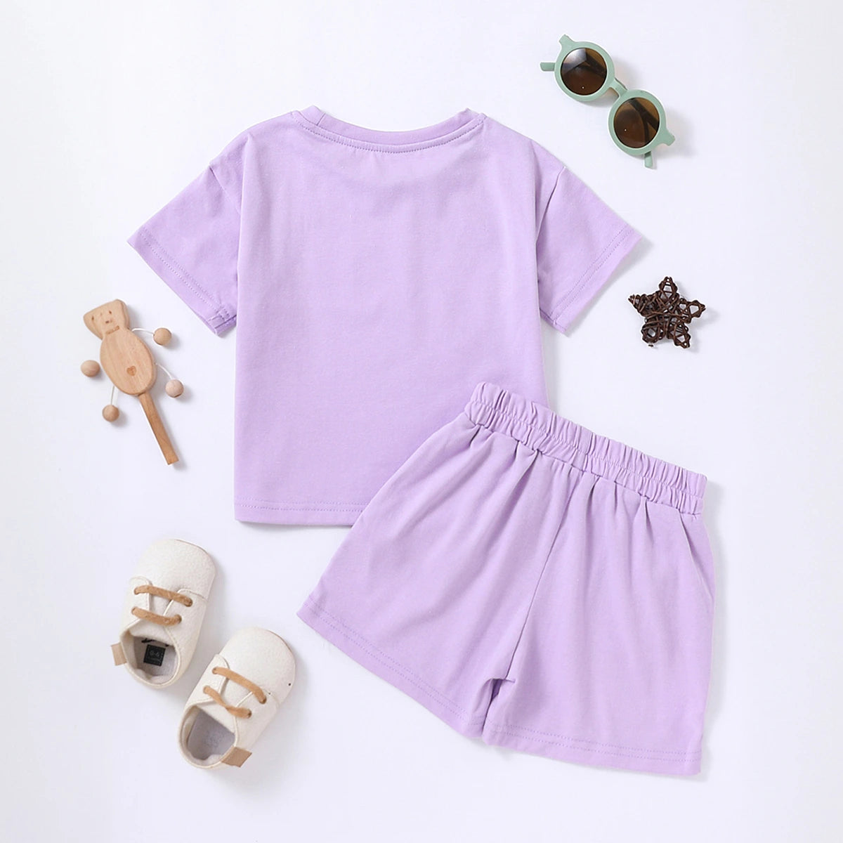 Boys Purple Short Sleeves T-Shirt With Shorts Co-ord Sets Sets