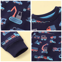 Boys Navy Blue Graphic Long Sleeve Sweatshirt Sweatshirts & Hoodies
