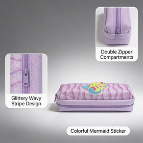Girls Purple Glitter Pencil Case Trending Accessories