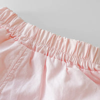 Girls Pink Sleeveless Lace Hem Top With Bloomer-style Shorts Sets Sets