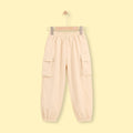 Girls Beige Elasticated Waist Jogger Joggers Beige 3-4 Y