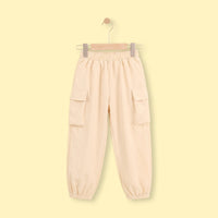 Girls Beige Elasticated Waist Jogger Joggers Beige 3-4 Y