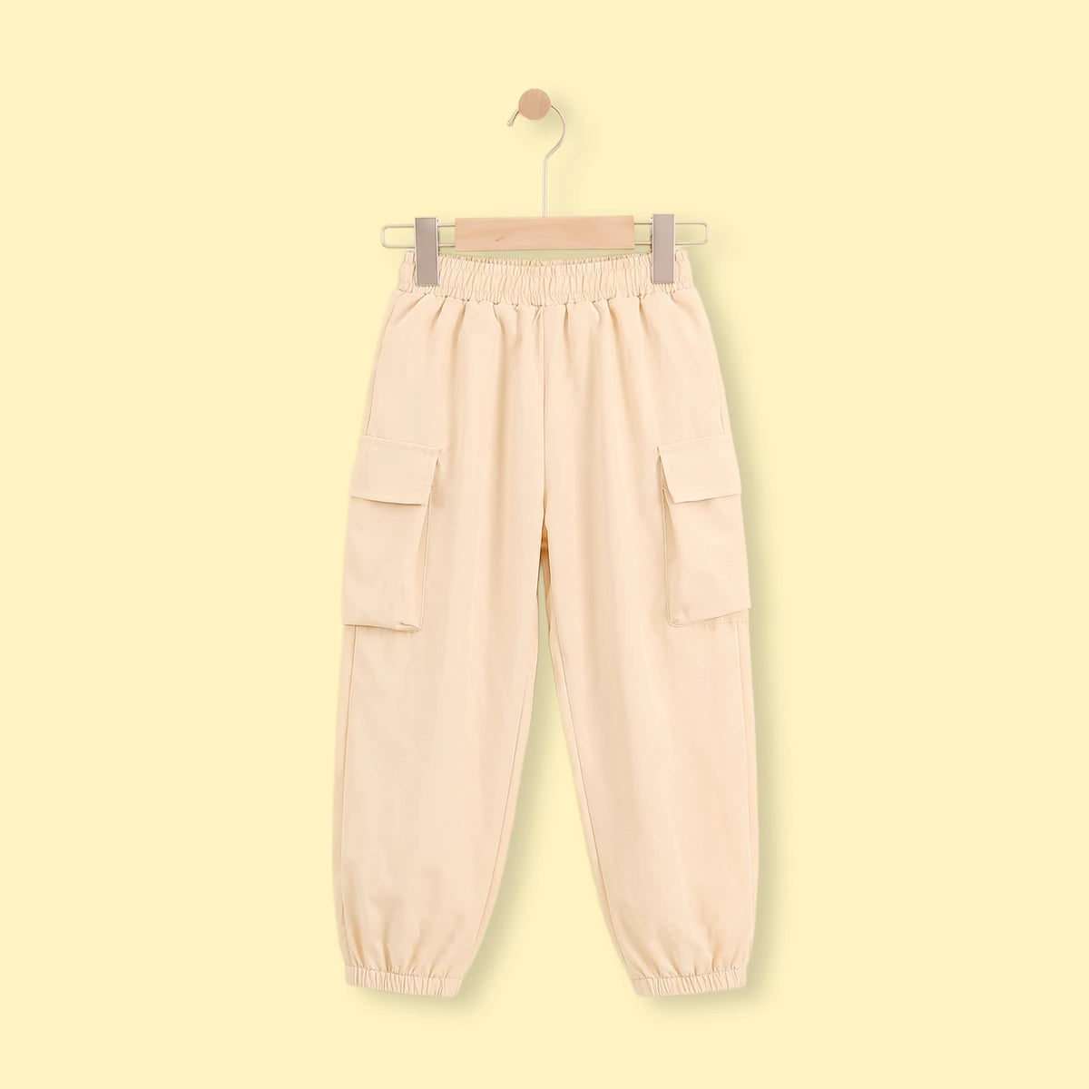 Girls Beige Elasticated Waist Jogger Joggers Beige 3-4 Y