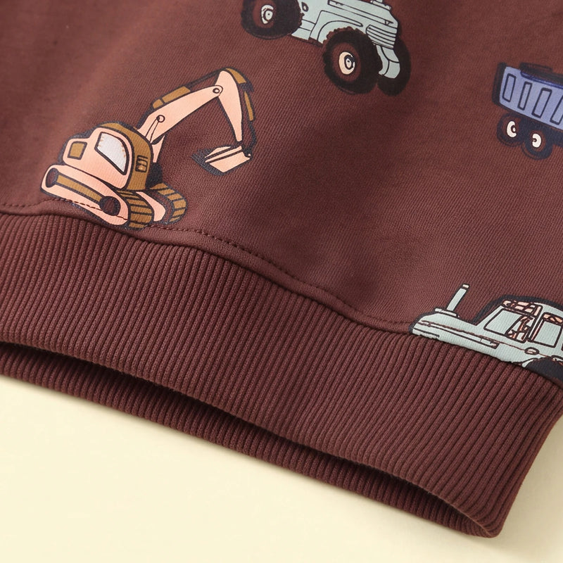 Boys Brown Graphic Long Sleeve Sweatshirt Sweatshirts & Hoodies