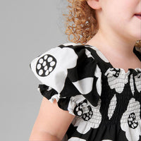 Girls Flower Print Puff Sleeve Dress Casual Dresses   