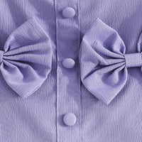 Girls Purple Sleeveless Top With Big Bow And Shorts Sets 2 pc. Sets