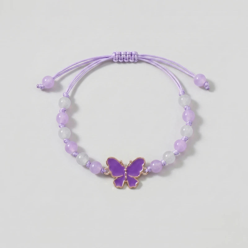 Pack Of 5 Girls Multicolour Butterfly Beaded Bracelet Sets Bracelet