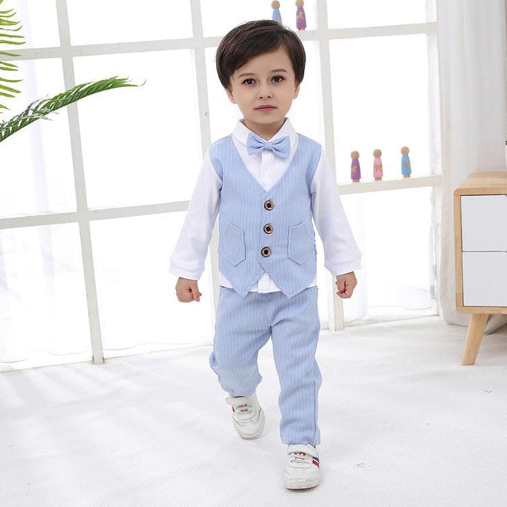 Boys Long Sleeve Jacket Mock Shirt With Trousers Set 2 pc. Sets   