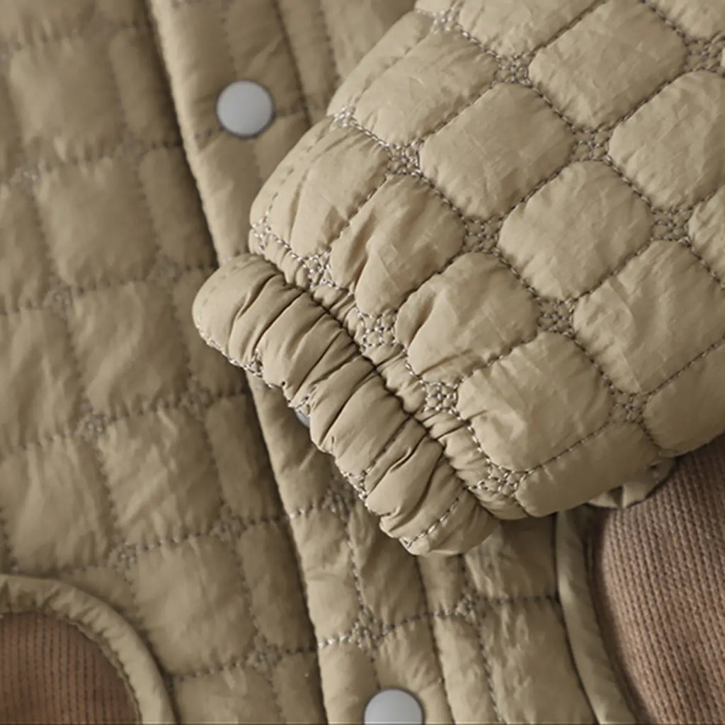Boys Green Quilted jacket With T-Shirt & Jogger Sets Sets
