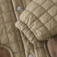 Boys Green Quilted jacket With T-Shirt & Jogger Sets Sets