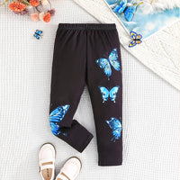 Girls Black Butterfly Print Leggings Multipack Set - Pack of 3 Leggings & Tights
