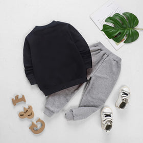Girls Black Unicorn Printed Sweatshirt With Joggers Sets Sets