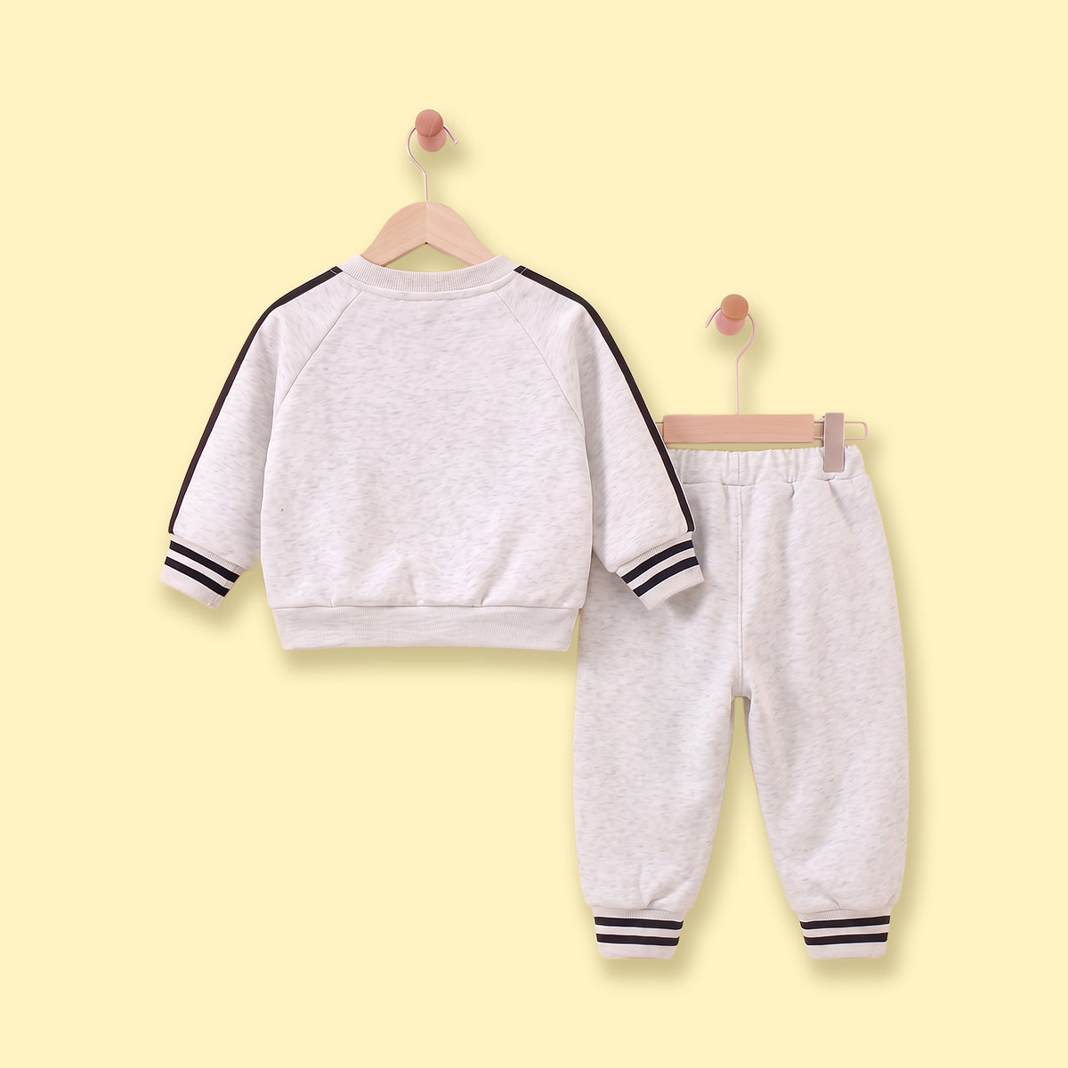 Boys Light Grey Side Stripes Sweatshirt & Jogger Sets Sets