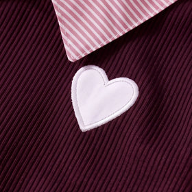 Girls Maroon Sweater Vest Overlay Top With Denim Pants Sets Sets