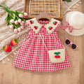 Girls Red Checked Sleeveless Fit & Flare Dress Casual Dresses Red 1-2 Y