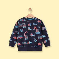 Boys Navy Blue Graphic Long Sleeve Sweatshirt Sweatshirts & Hoodies Navy Blue 1-2 Y