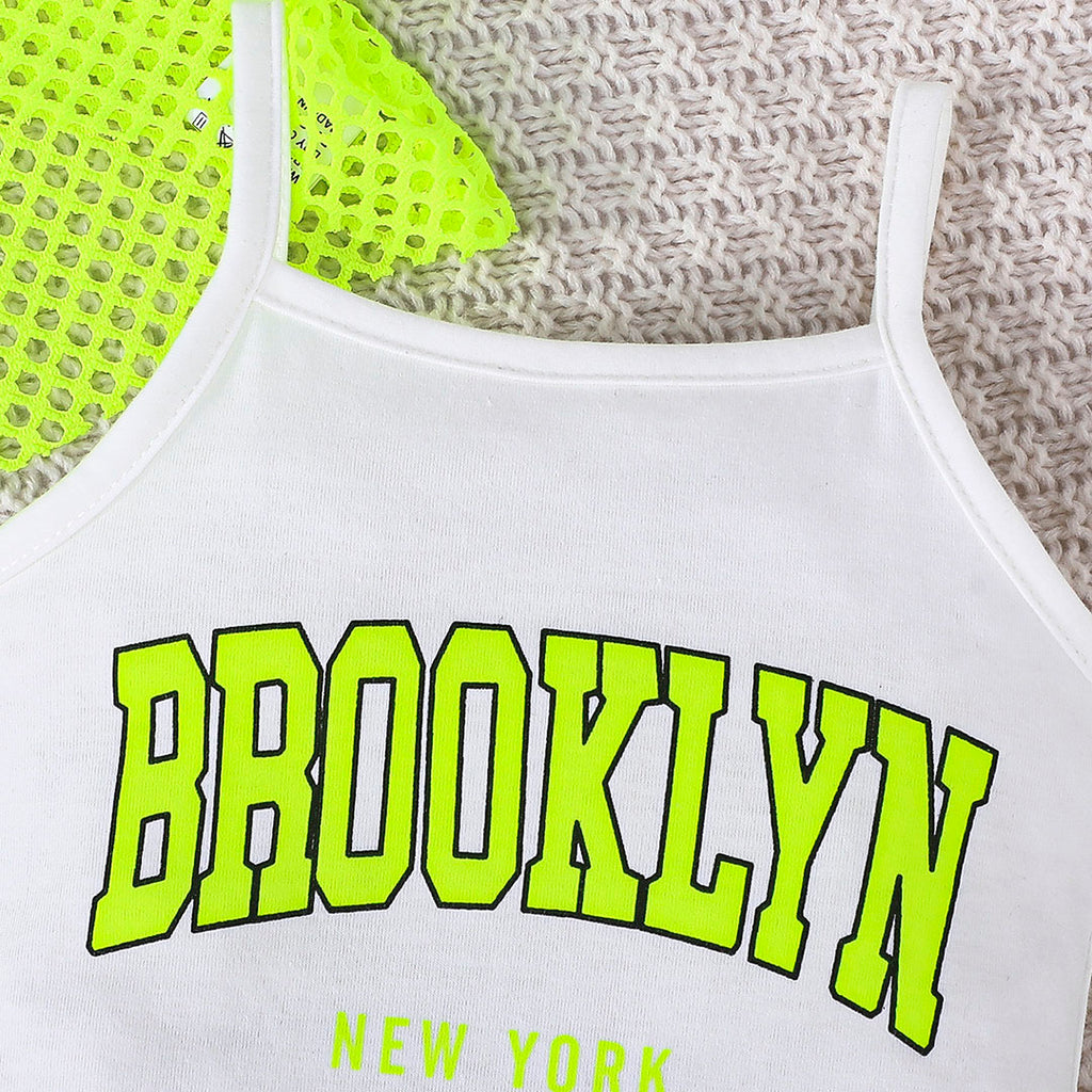 Girls Green Short Sleeve Top With Sleeveless Bodycon Dress Casual Dresses