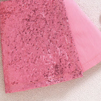 Girls Pink Sequins Embellished Flutter Sleeve Top With Shorts Sets 2 pc. Sets
