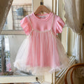 Girls Pink Self Design T-Shirt Dress & Overlay Tulle Pinafore Dress Casual Dresses Pink 1-2 Y